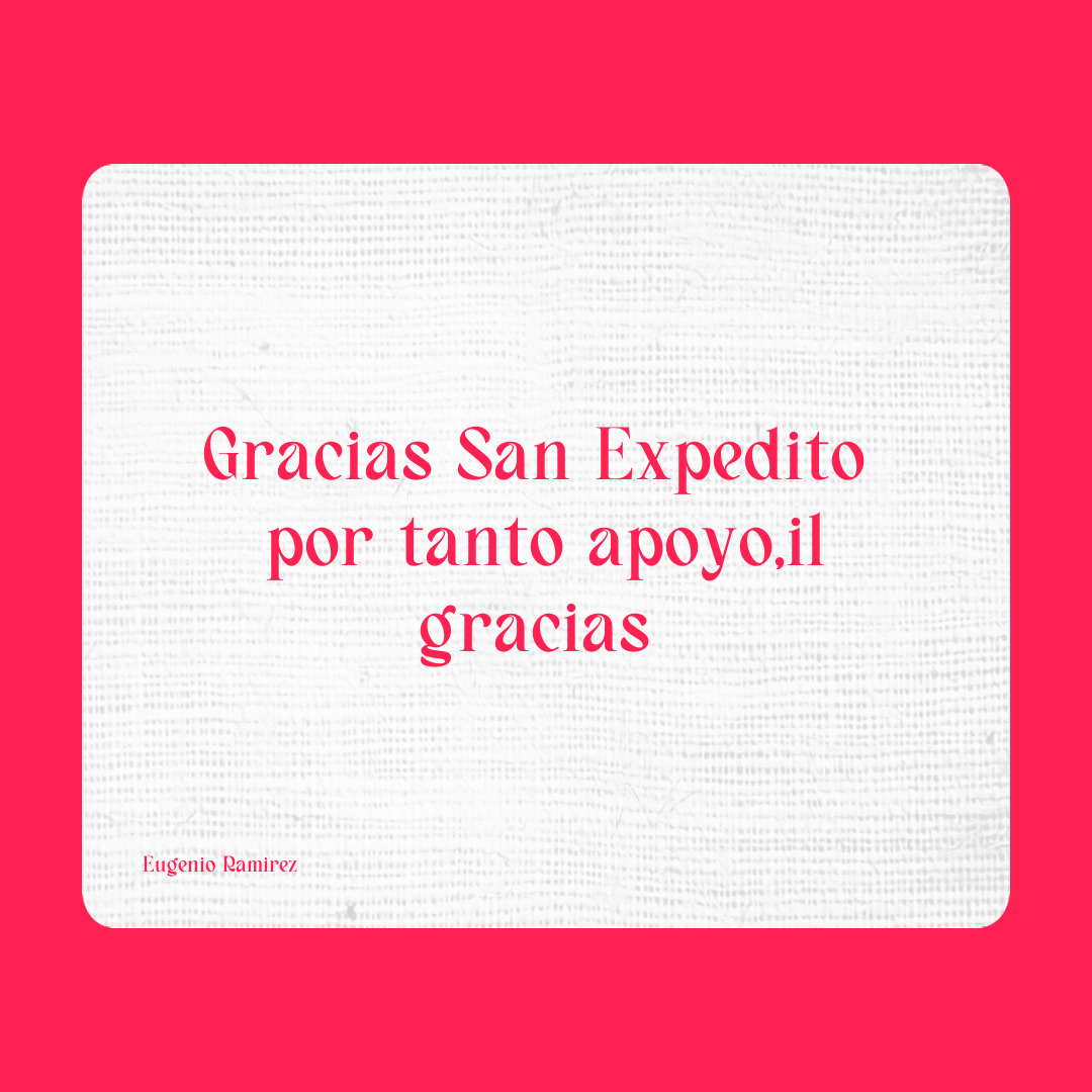 Agradecimiento a San Expedito