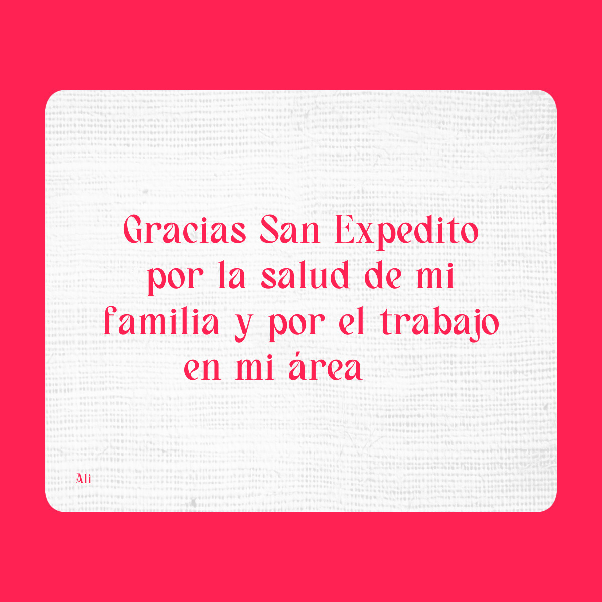Agradecimiento a San Expedito
