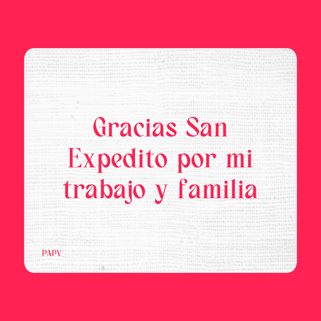 Agradecimiento a San Expedito
