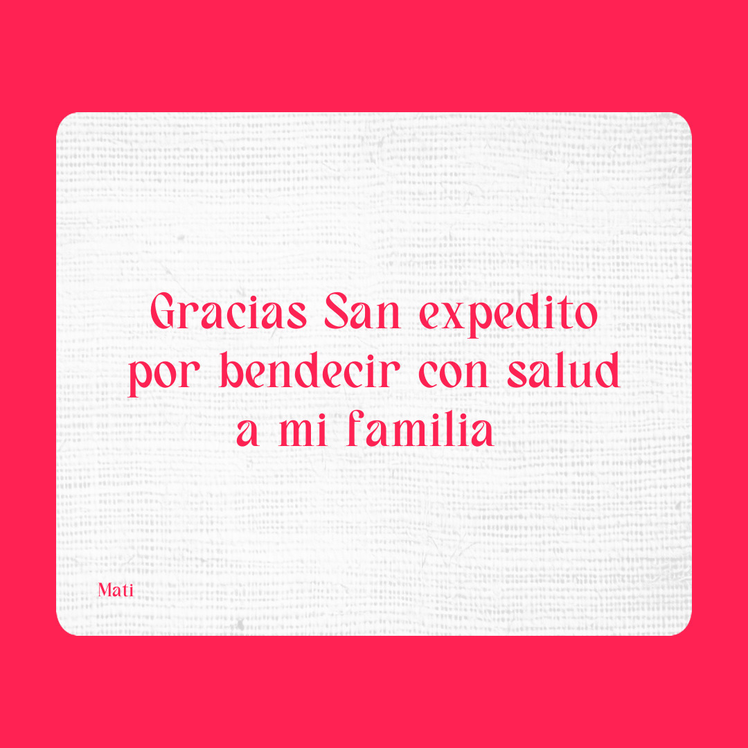 Agradecimiento a San Expedito