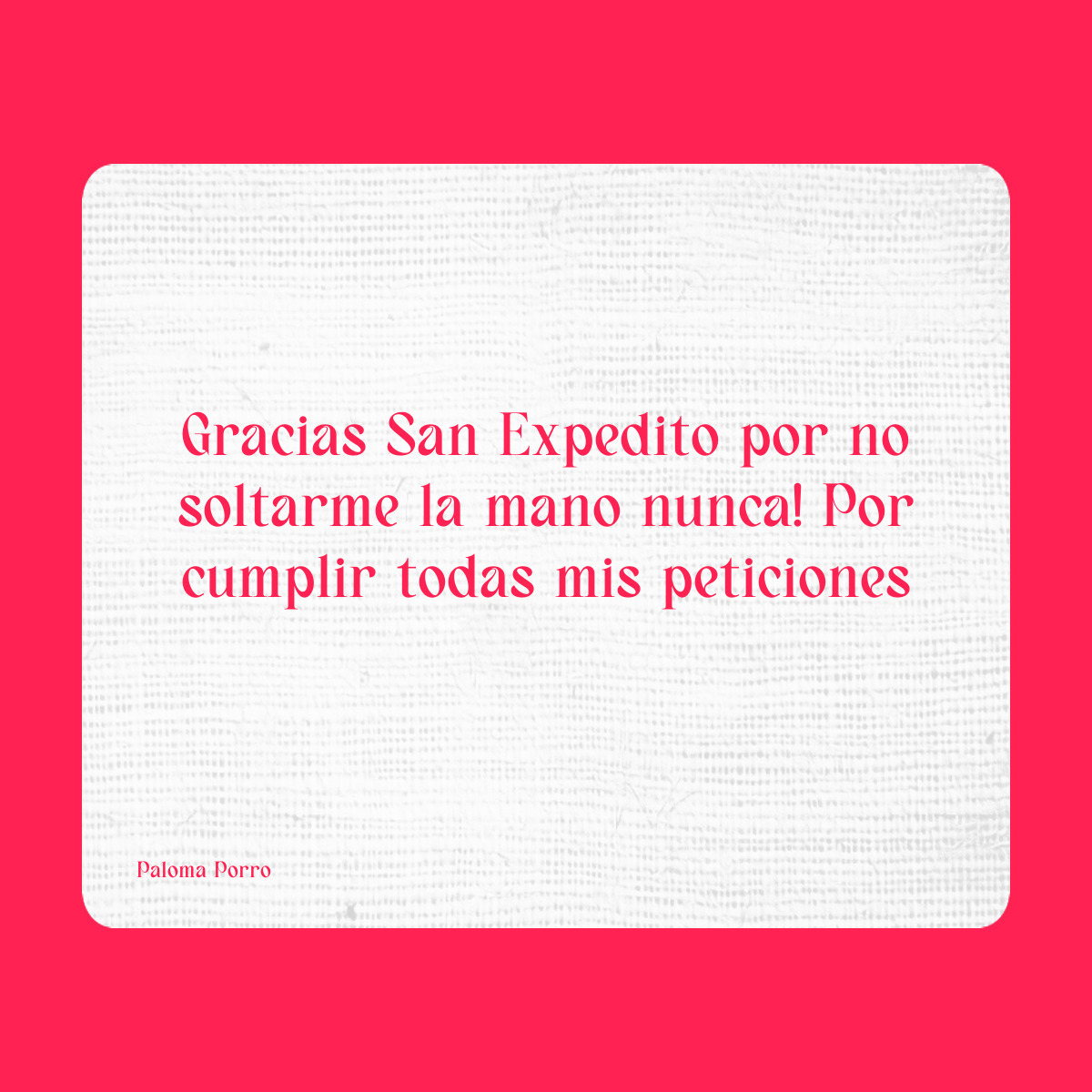 Agradecimiento a San Expedito