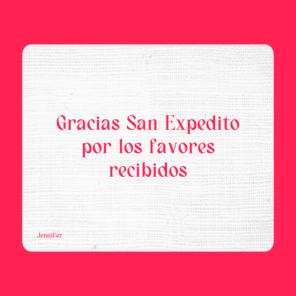 Agradecimiento a San Expedito