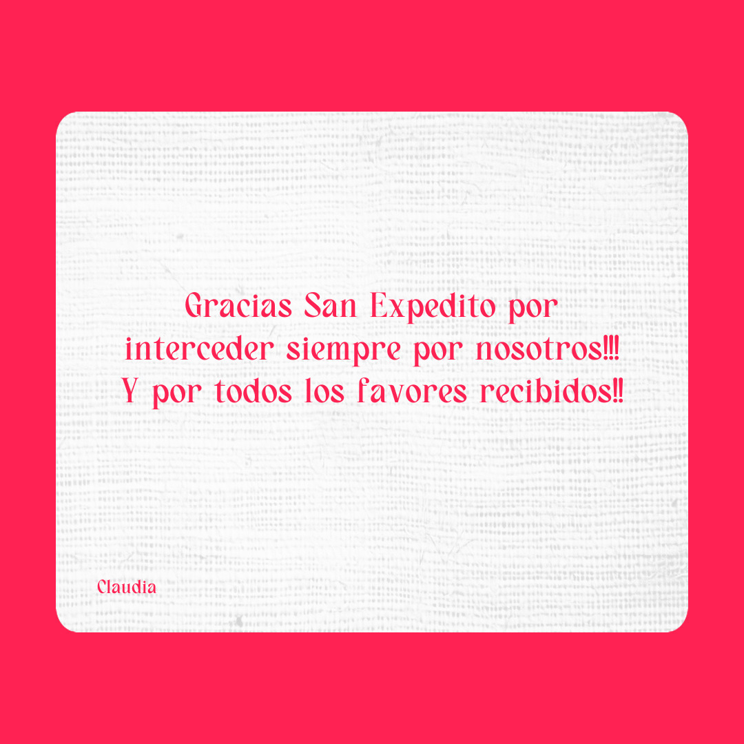 Agradecimiento a San Expedito