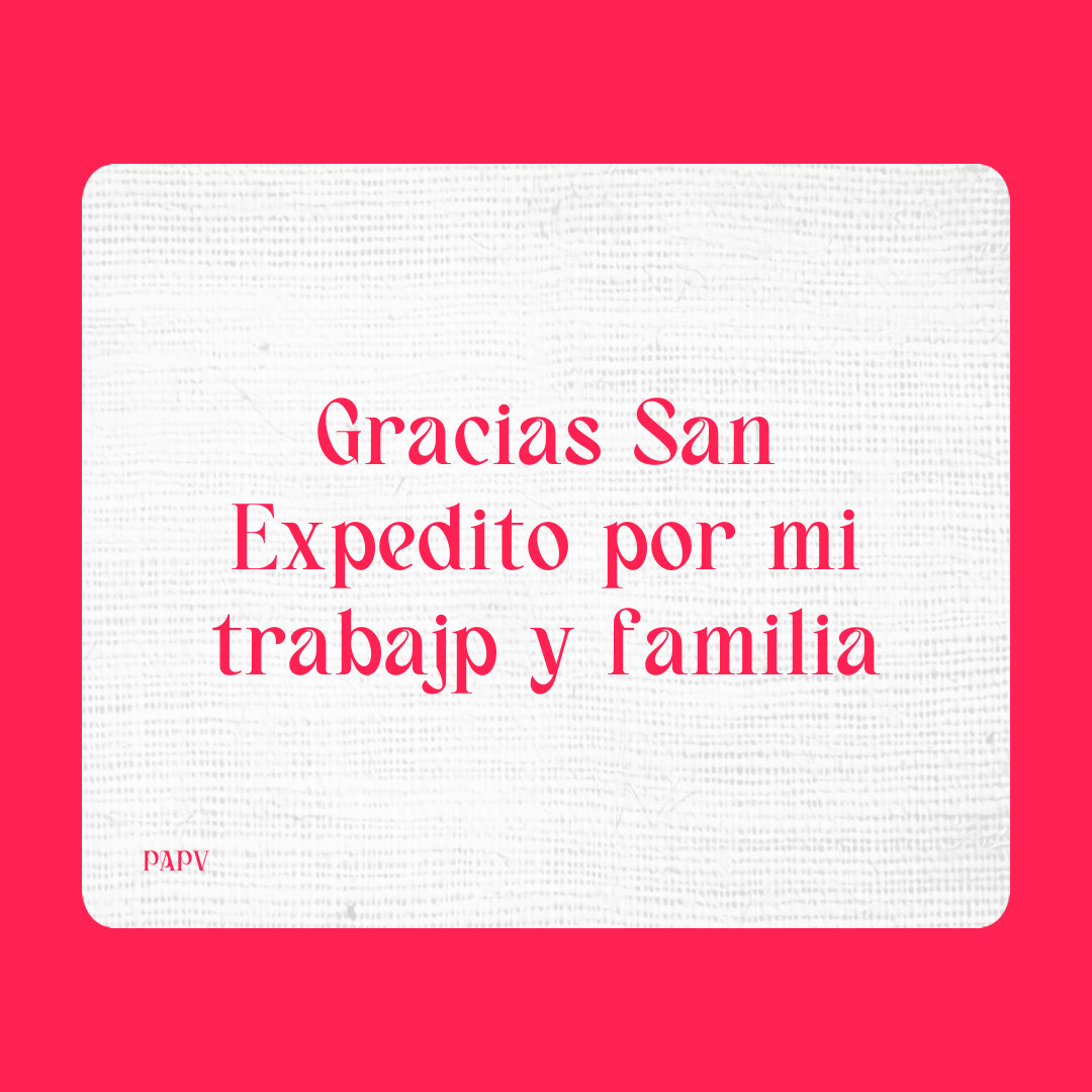 Agradecimiento a San Expedito