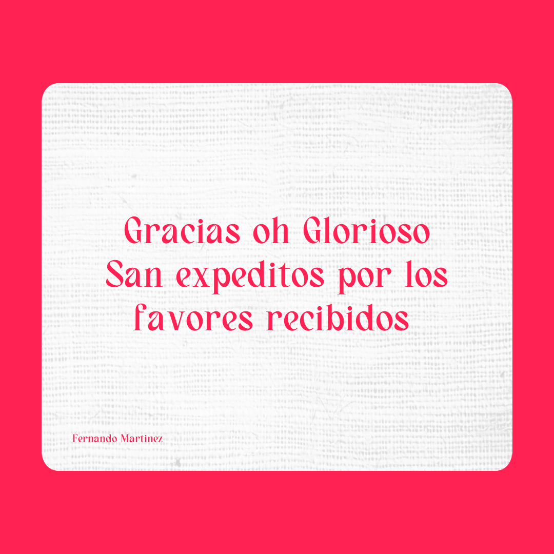 Agradecimiento a San Expedito