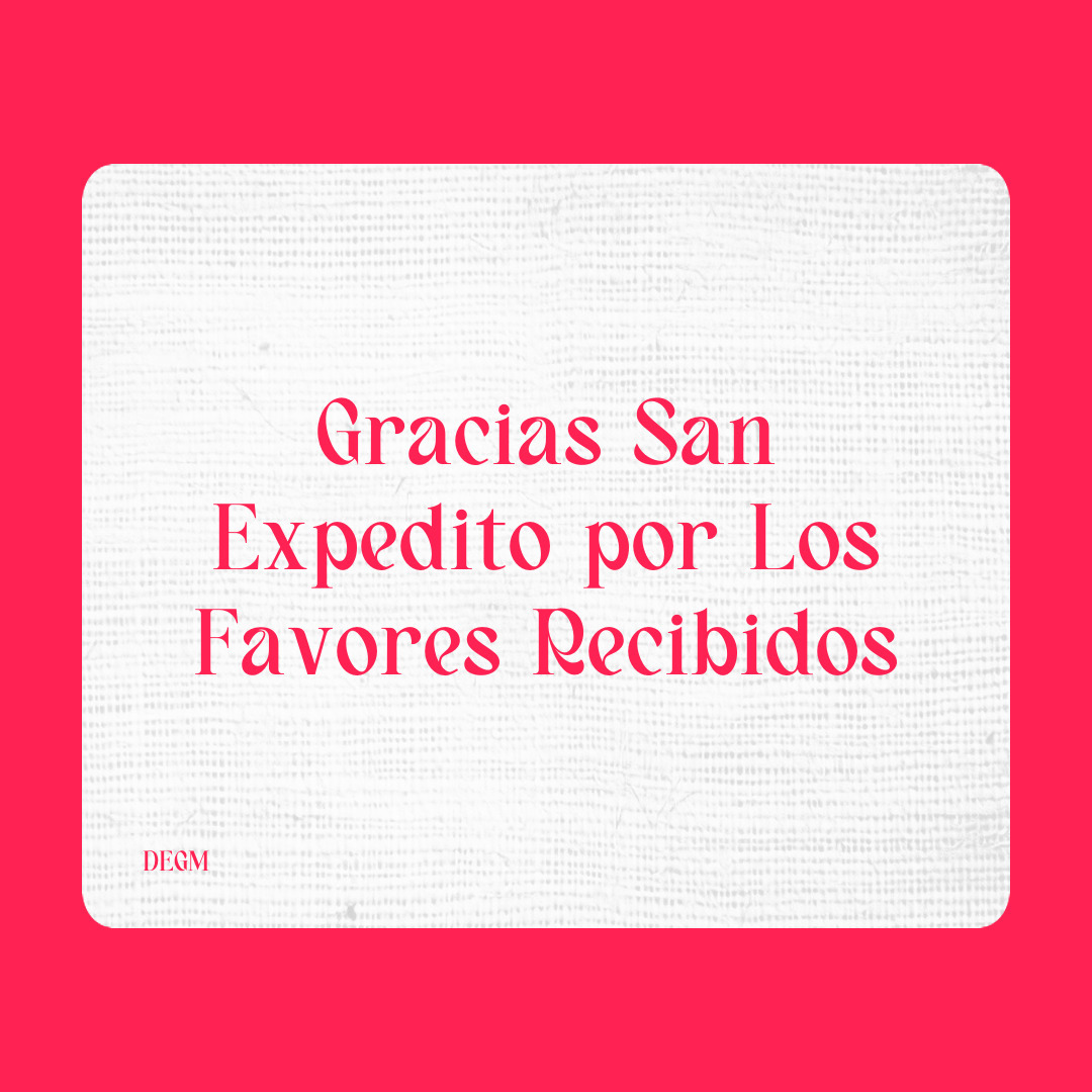 Agradecimiento a San Expedito