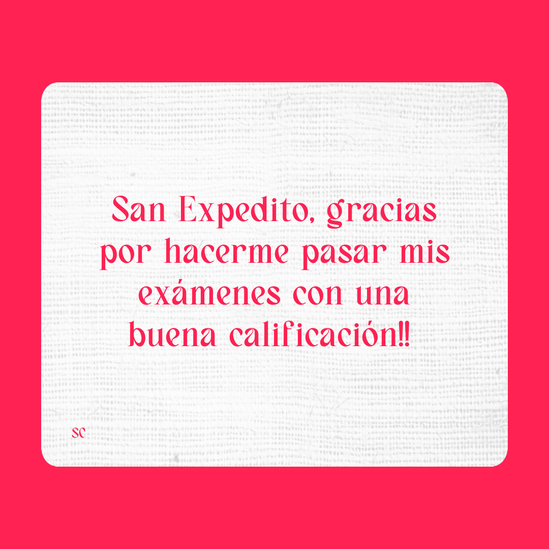 Agradecimiento a San Expedito