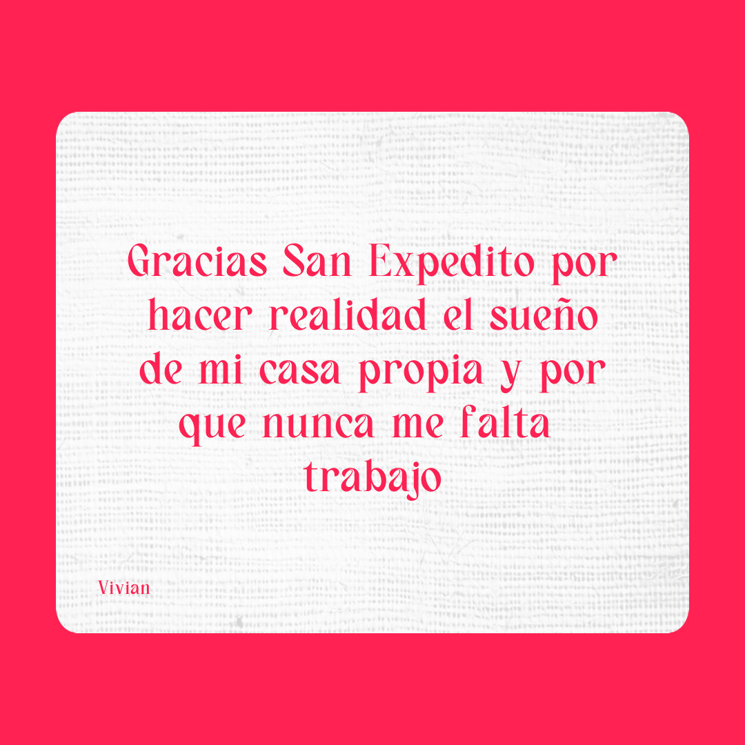 Agradecimiento a San Expedito