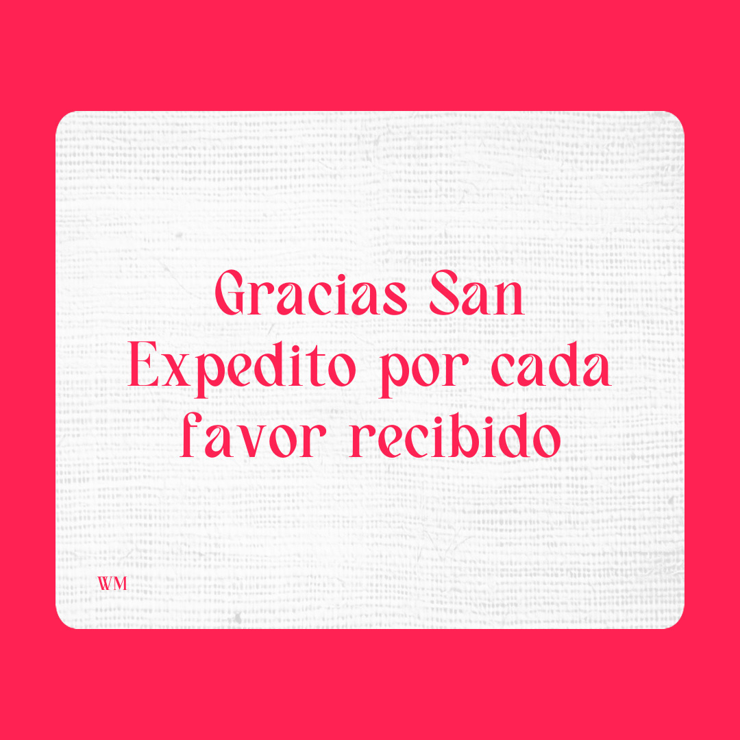 Agradecimiento a San Expedito