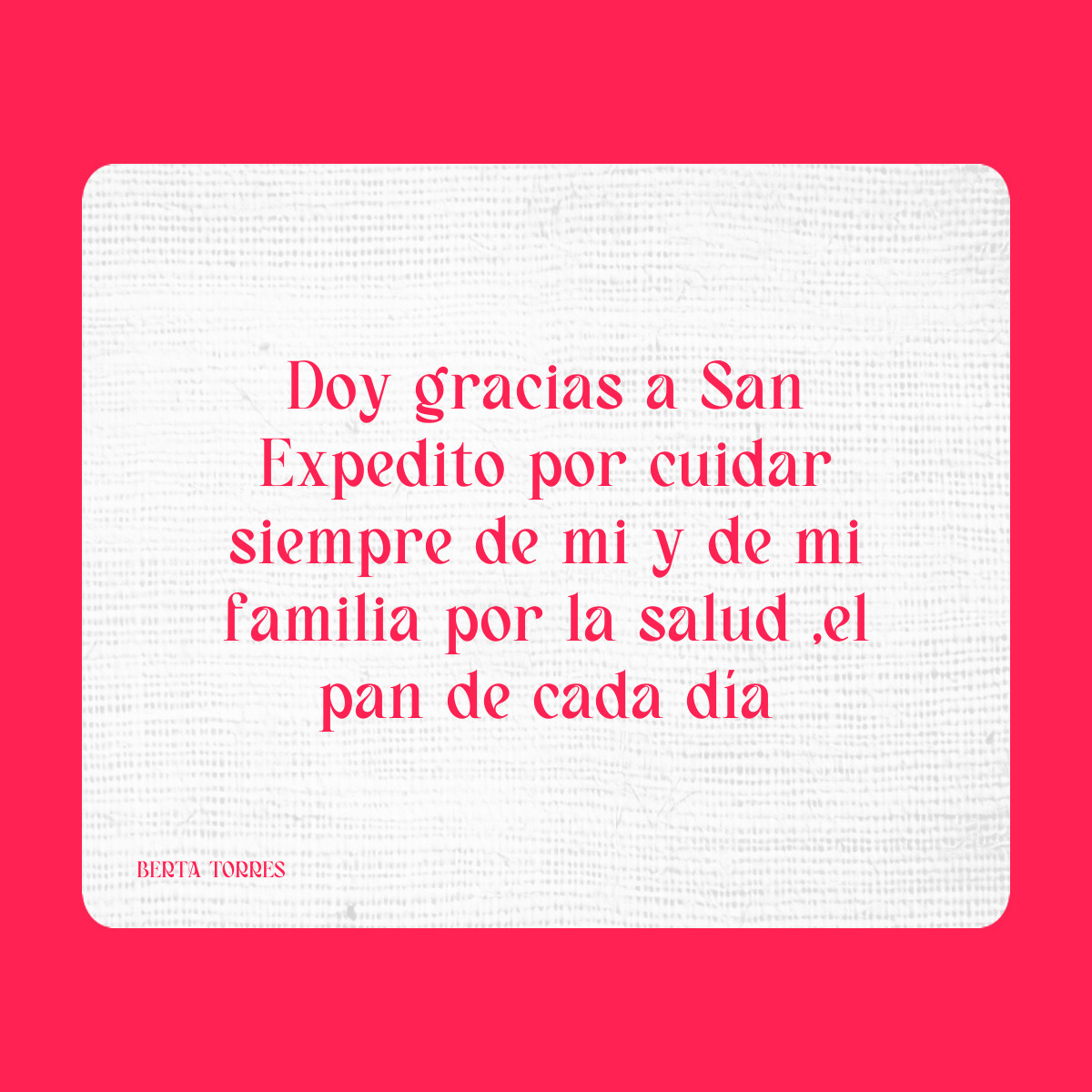 Agradecimiento a San Expedito