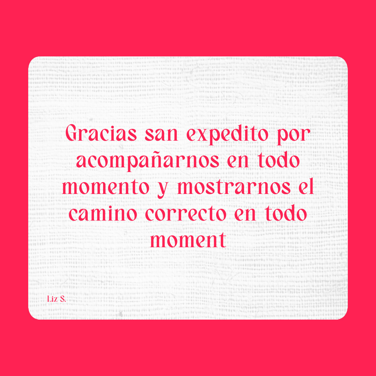 Agradecimiento a San Expedito