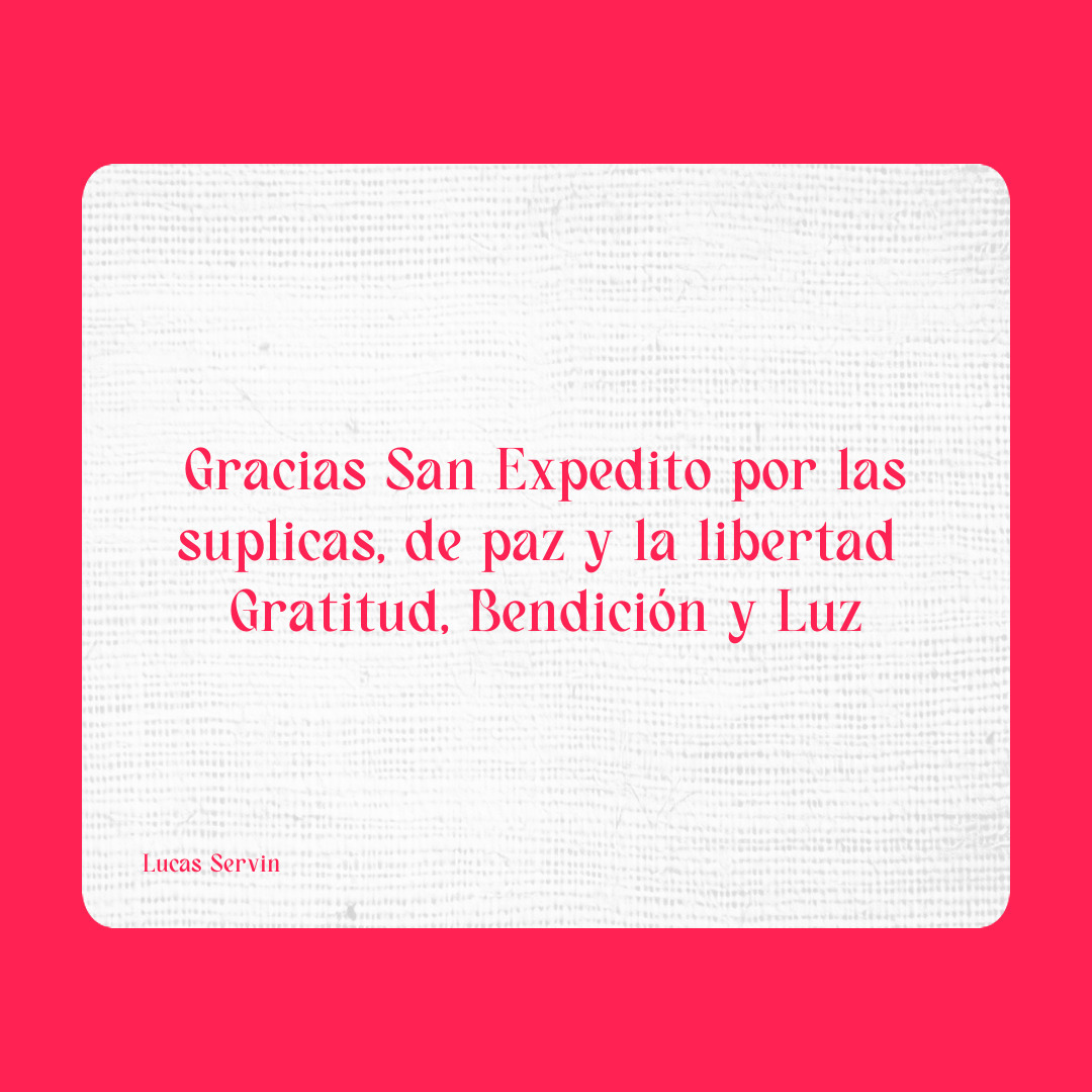Agradecimiento a San Expedito
