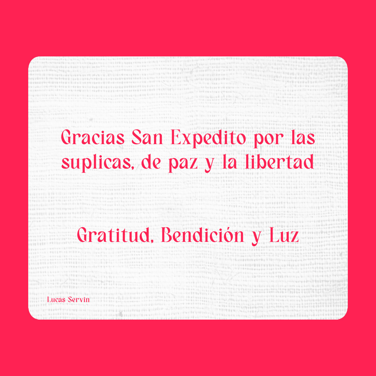 Agradecimiento a San Expedito