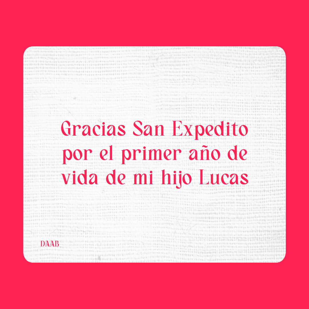 Agradecimiento a San Expedito