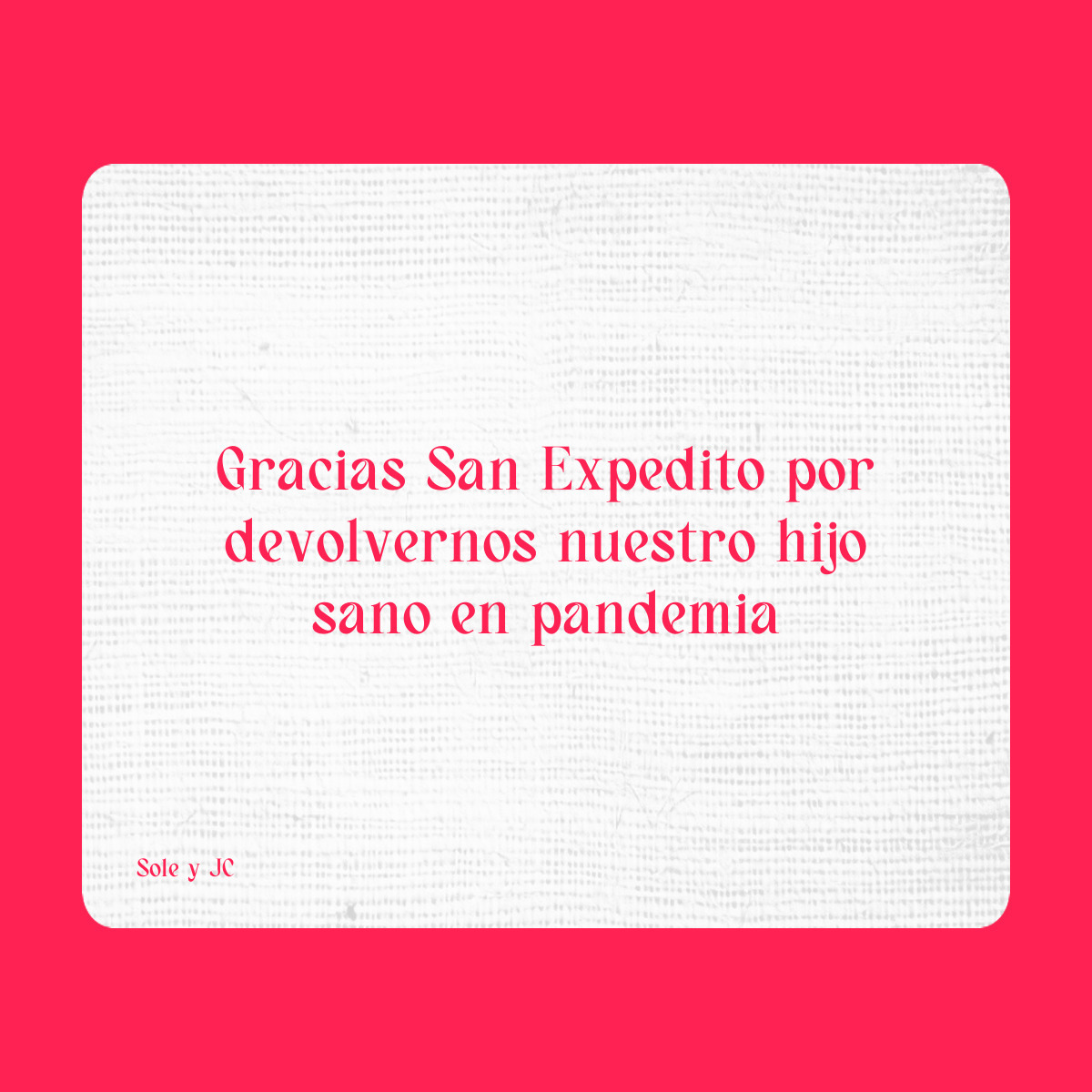 Agradecimiento a San Expedito