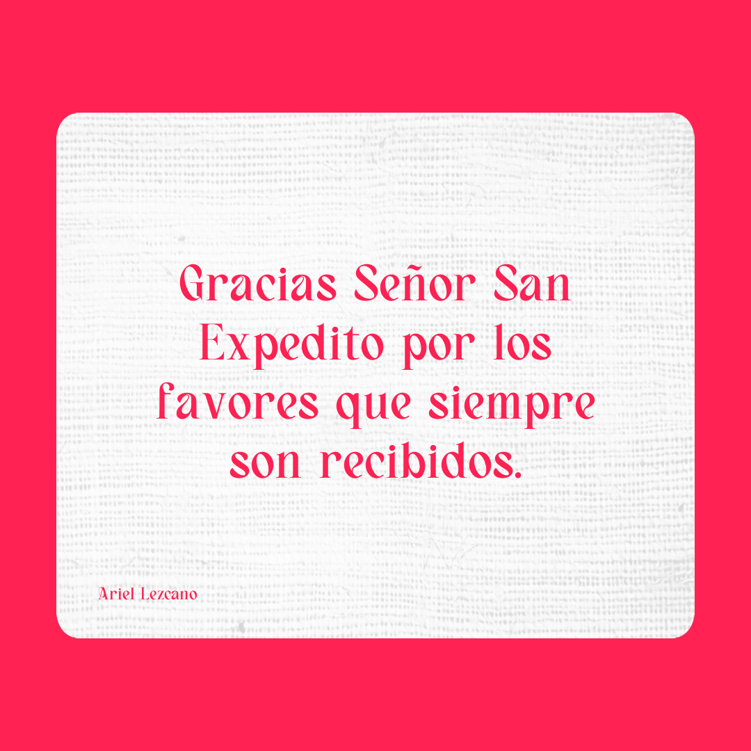 Agradecimiento a San Expedito