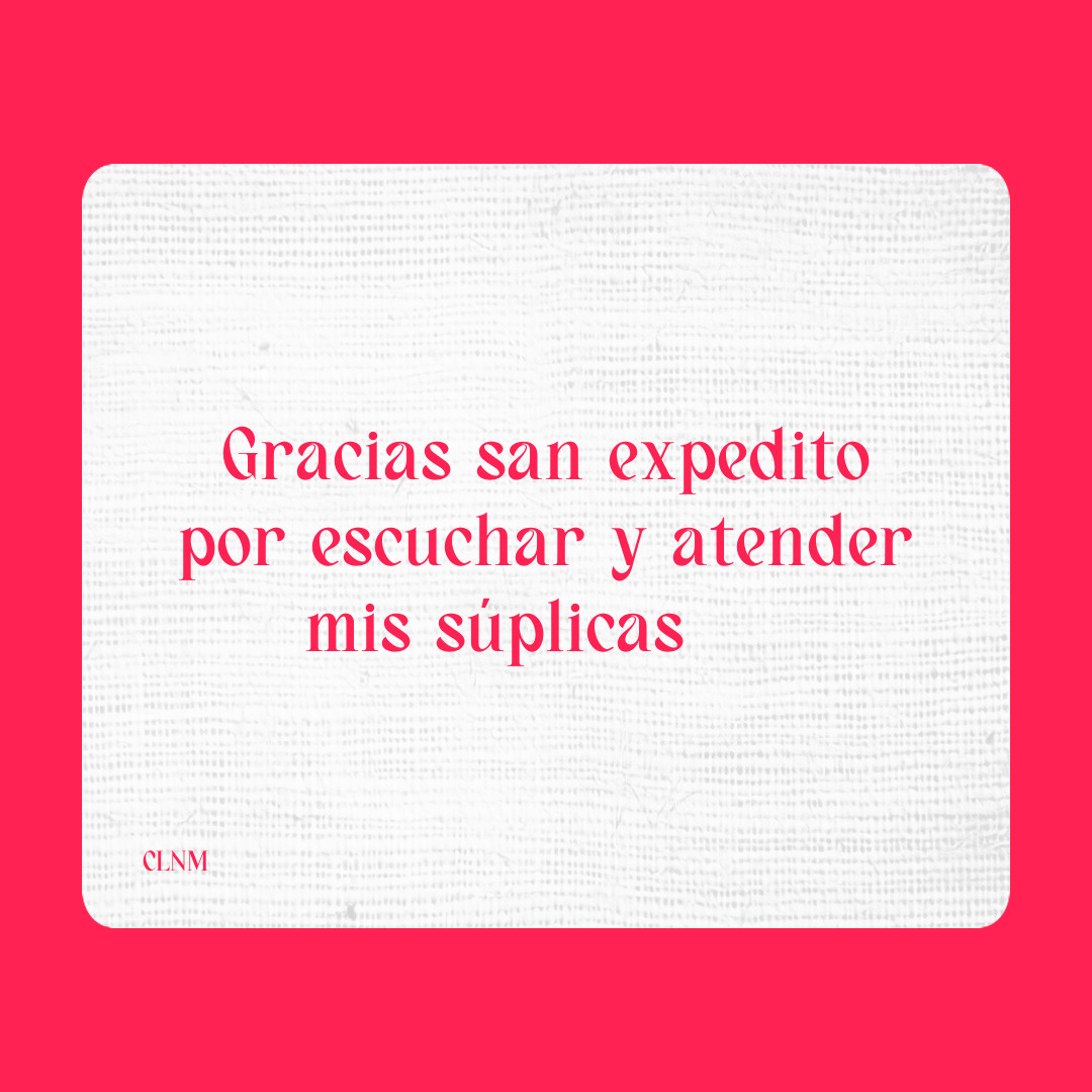 Agradecimiento a San Expedito