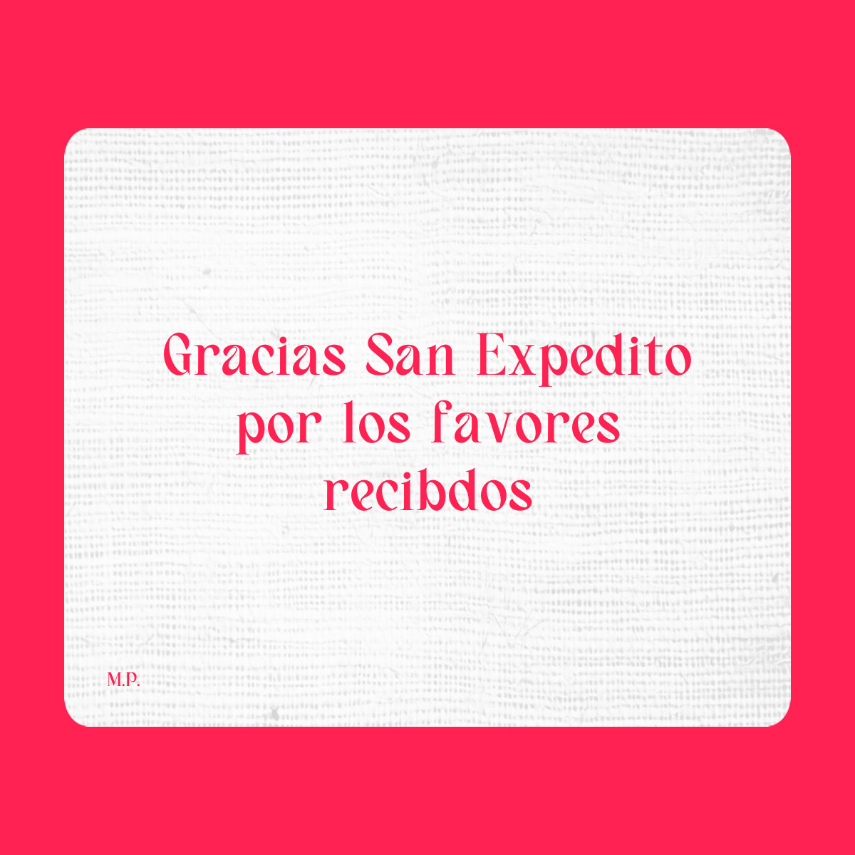 Agradecimiento a San Expedito