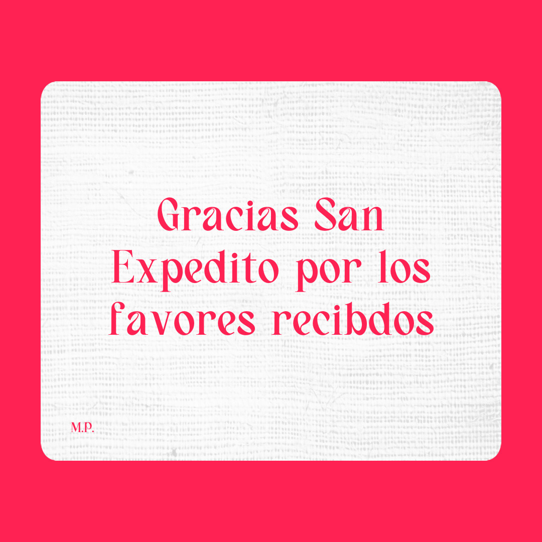 Agradecimiento a San Expedito