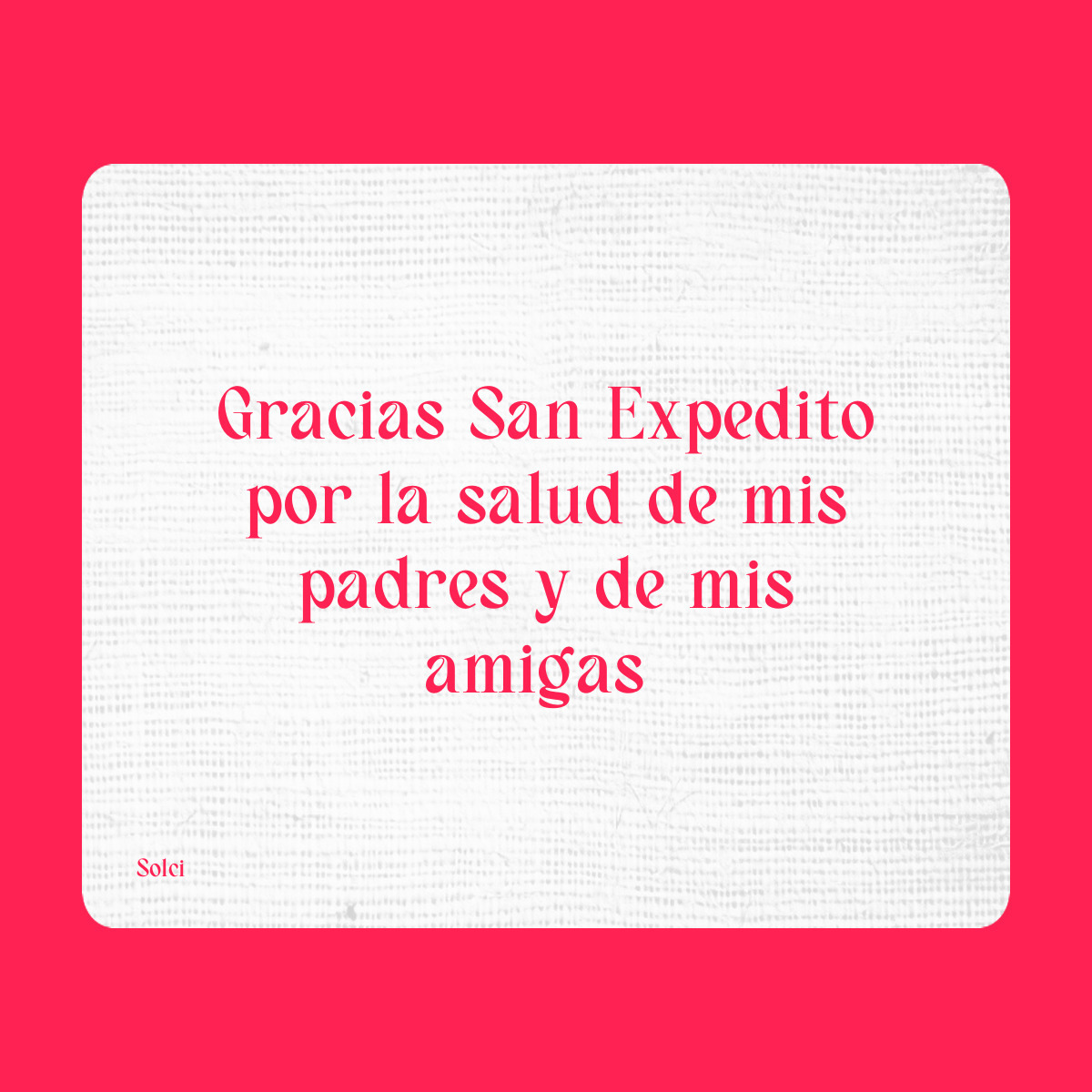 Agradecimiento a San Expedito