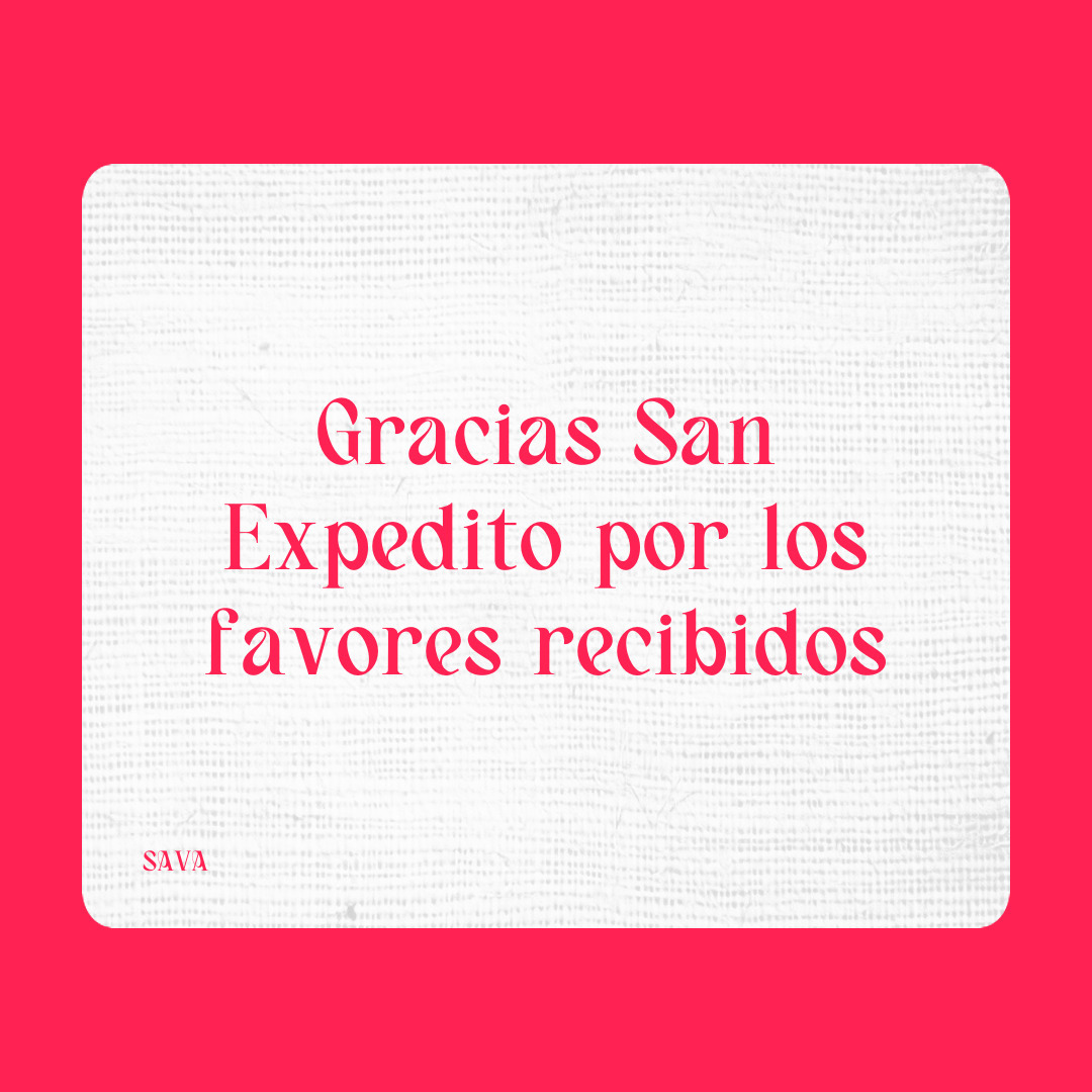 Agradecimiento a San Expedito