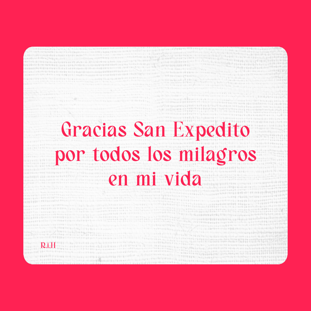 Agradecimiento a San Expedito