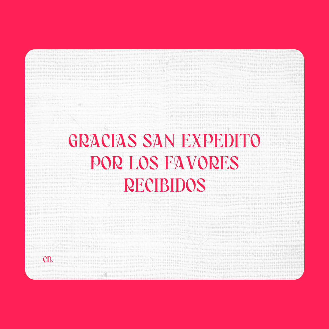 Agradecimiento a San Expedito