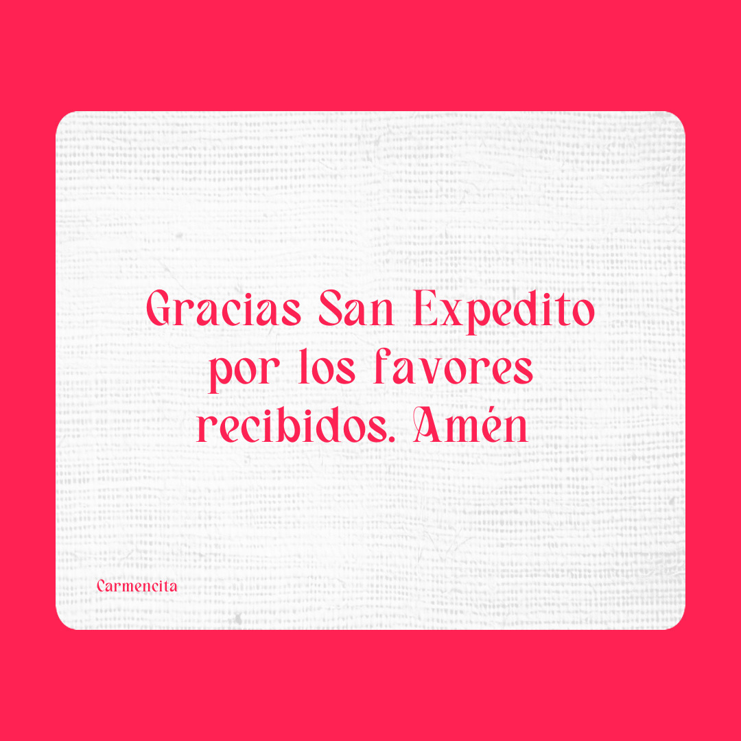 Agradecimiento a San Expedito