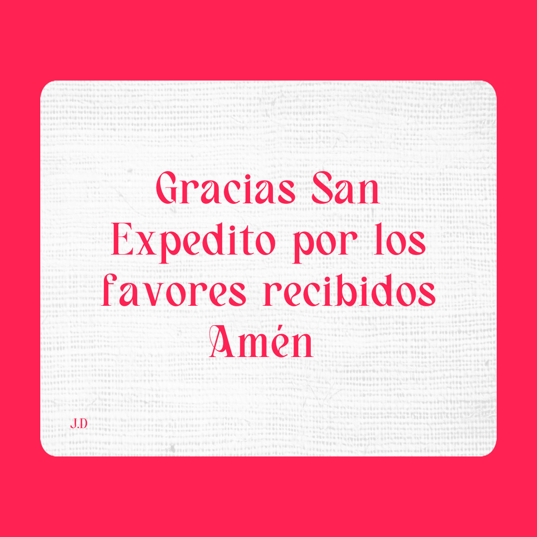 Agradecimiento a San Expedito
