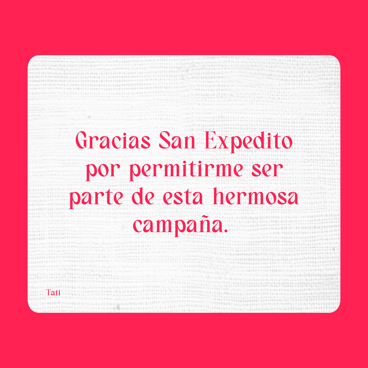Agradecimiento a San Expedito