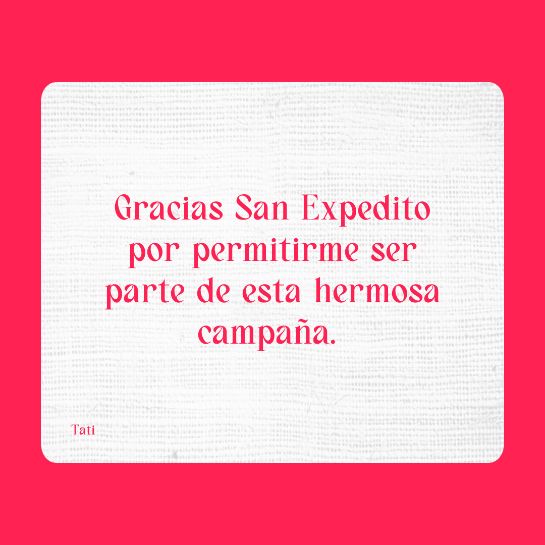 Agradecimiento a San Expedito