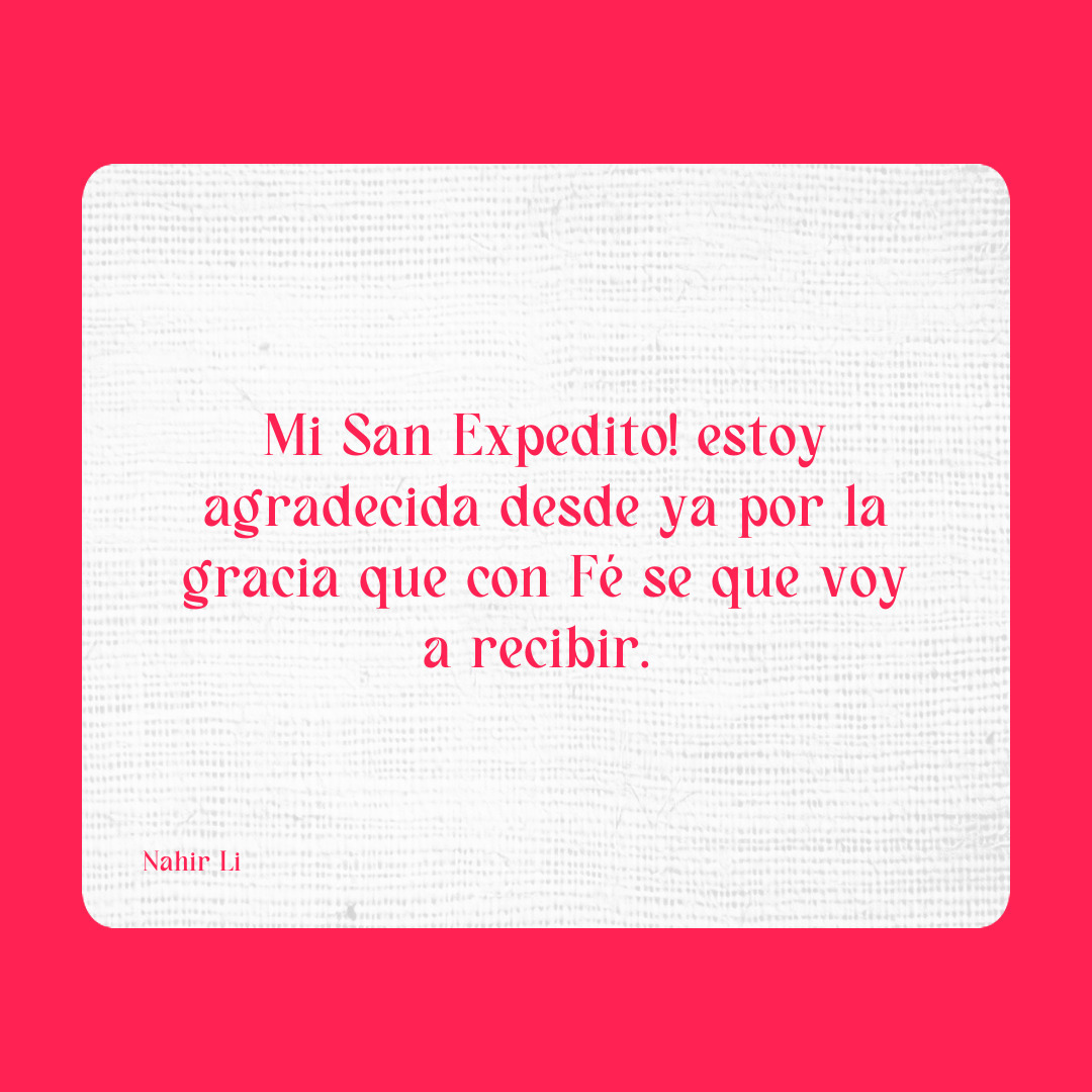 Agradecimiento a San Expedito