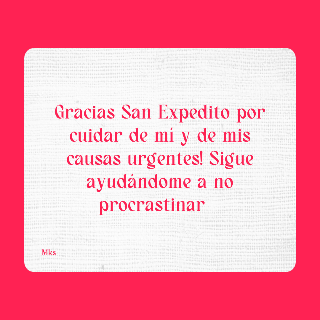 Agradecimiento a San Expedito