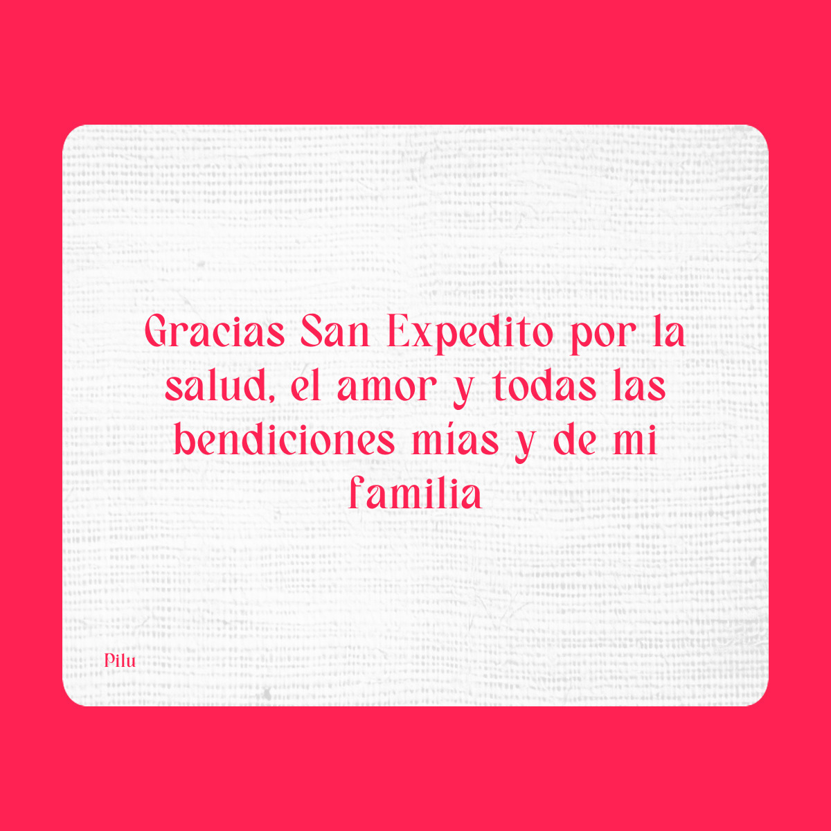 Agradecimiento a San Expedito