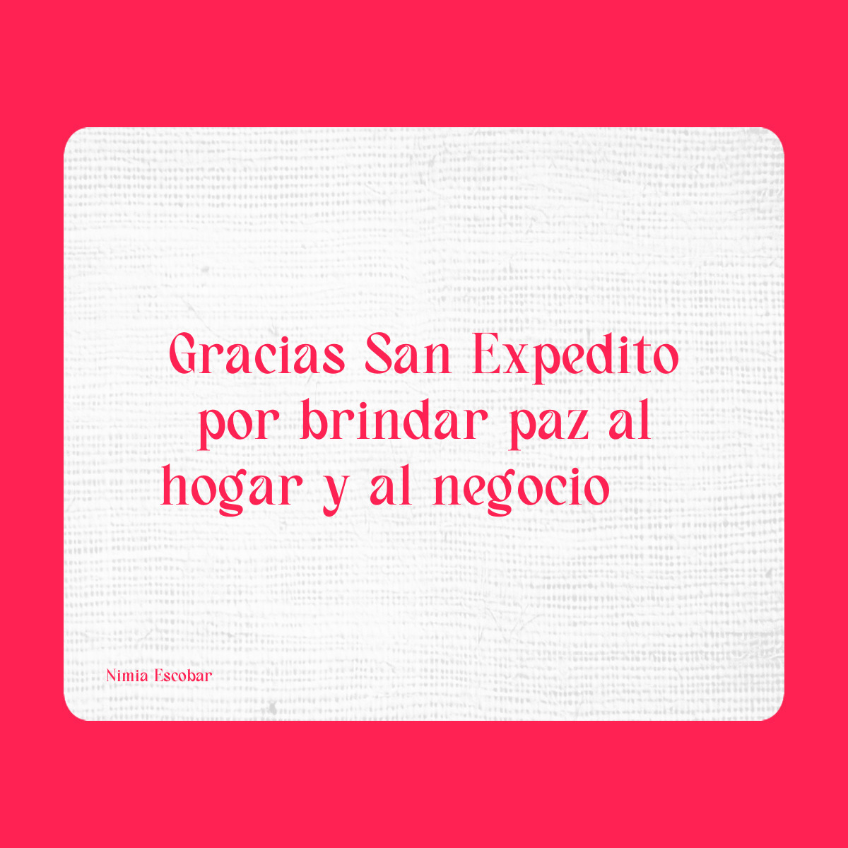 Agradecimiento a San Expedito