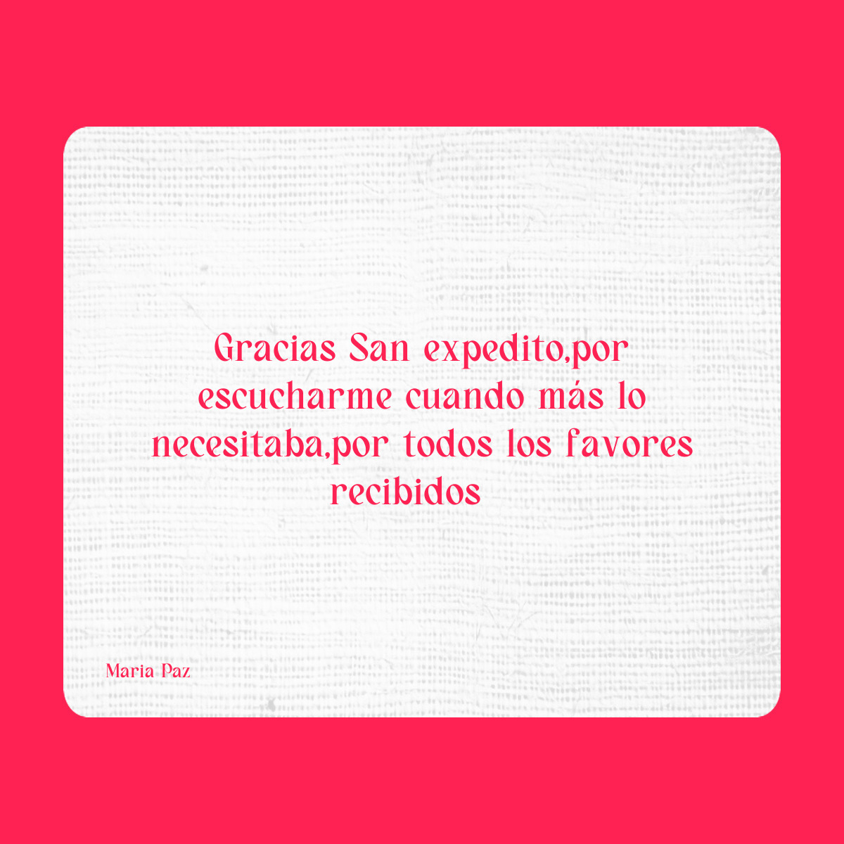 Agradecimiento a San Expedito