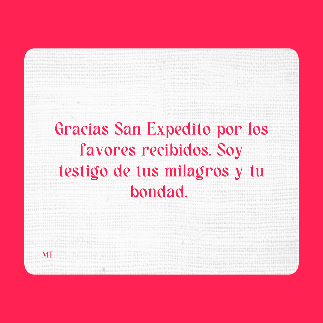 Agradecimiento a San Expedito