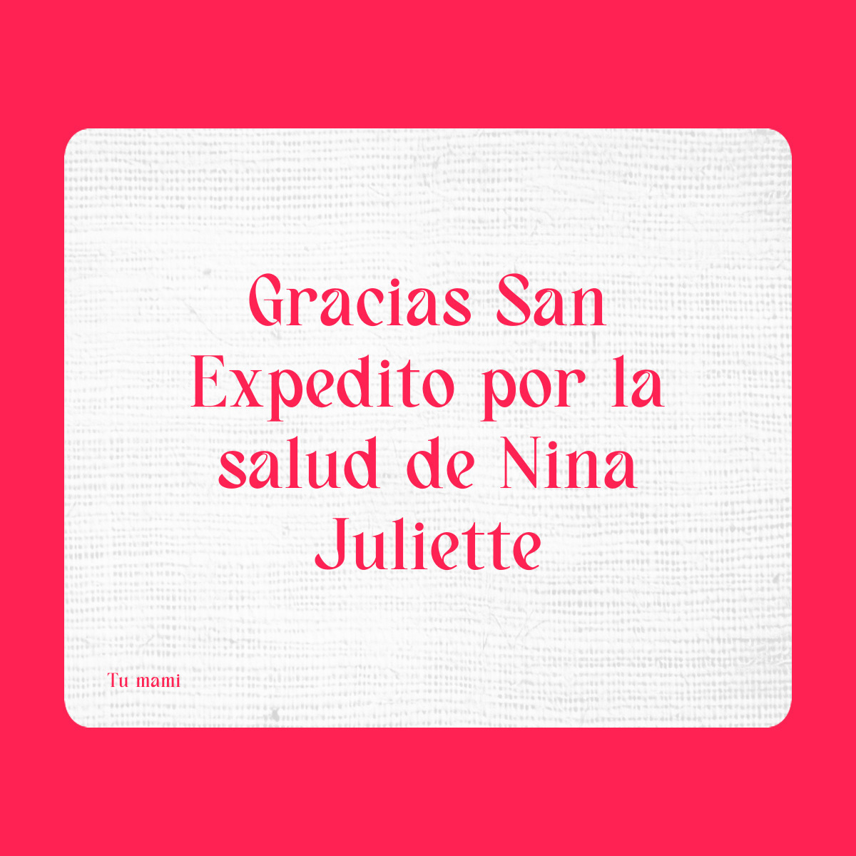 Agradecimiento a San Expedito
