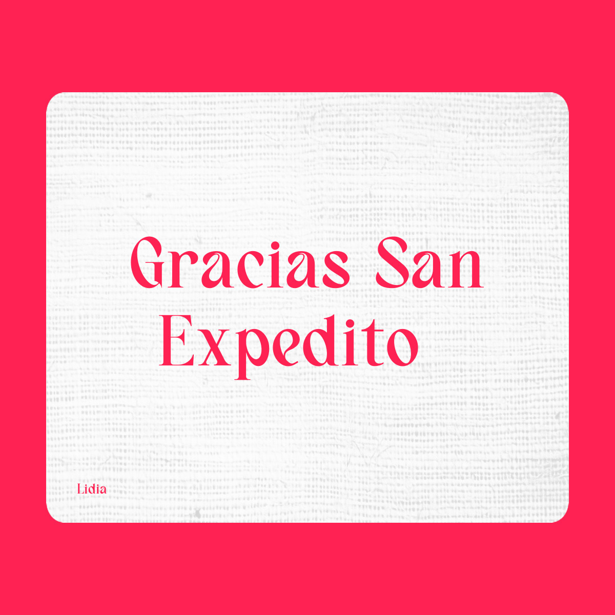 Agradecimiento a San Expedito