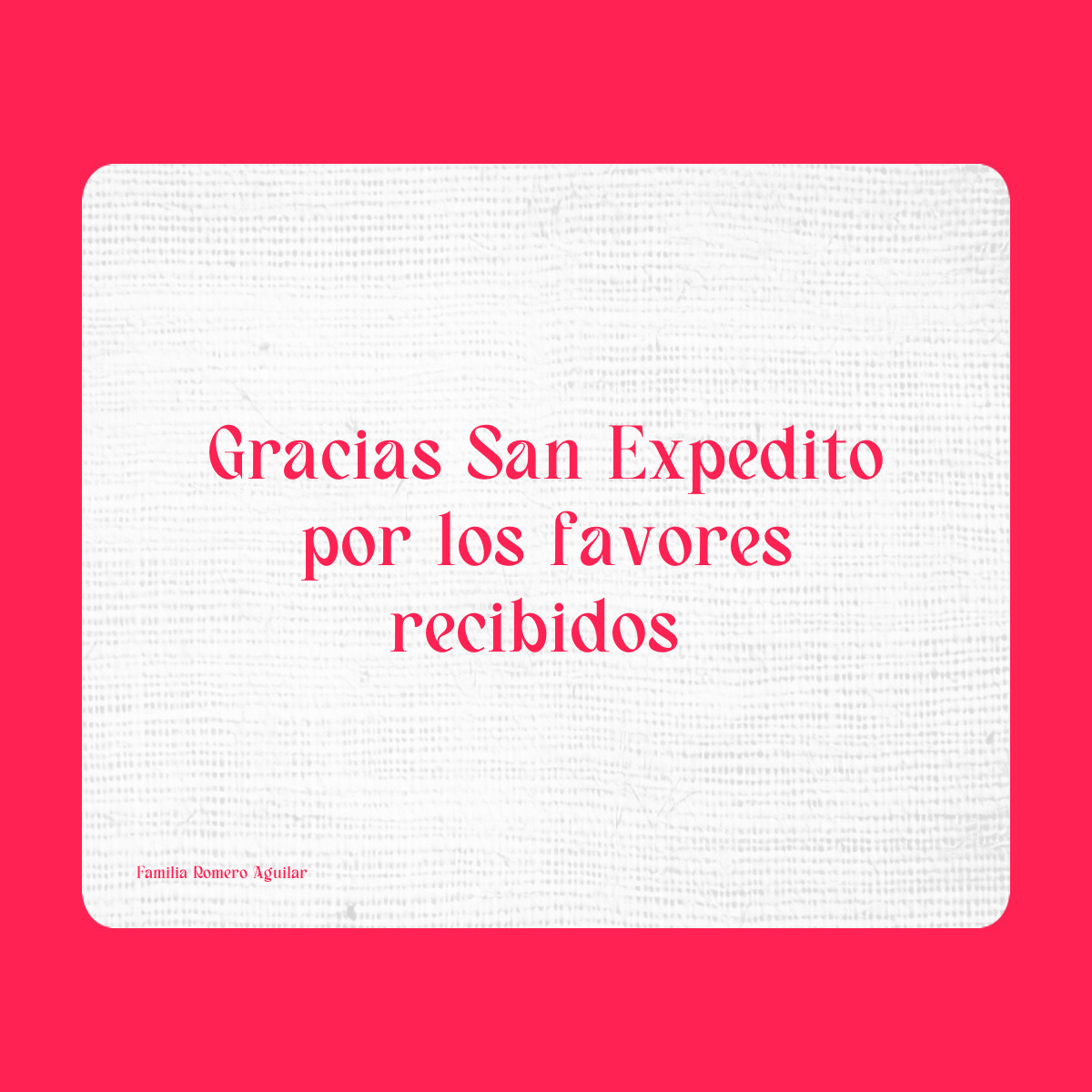 Agradecimiento a San Expedito
