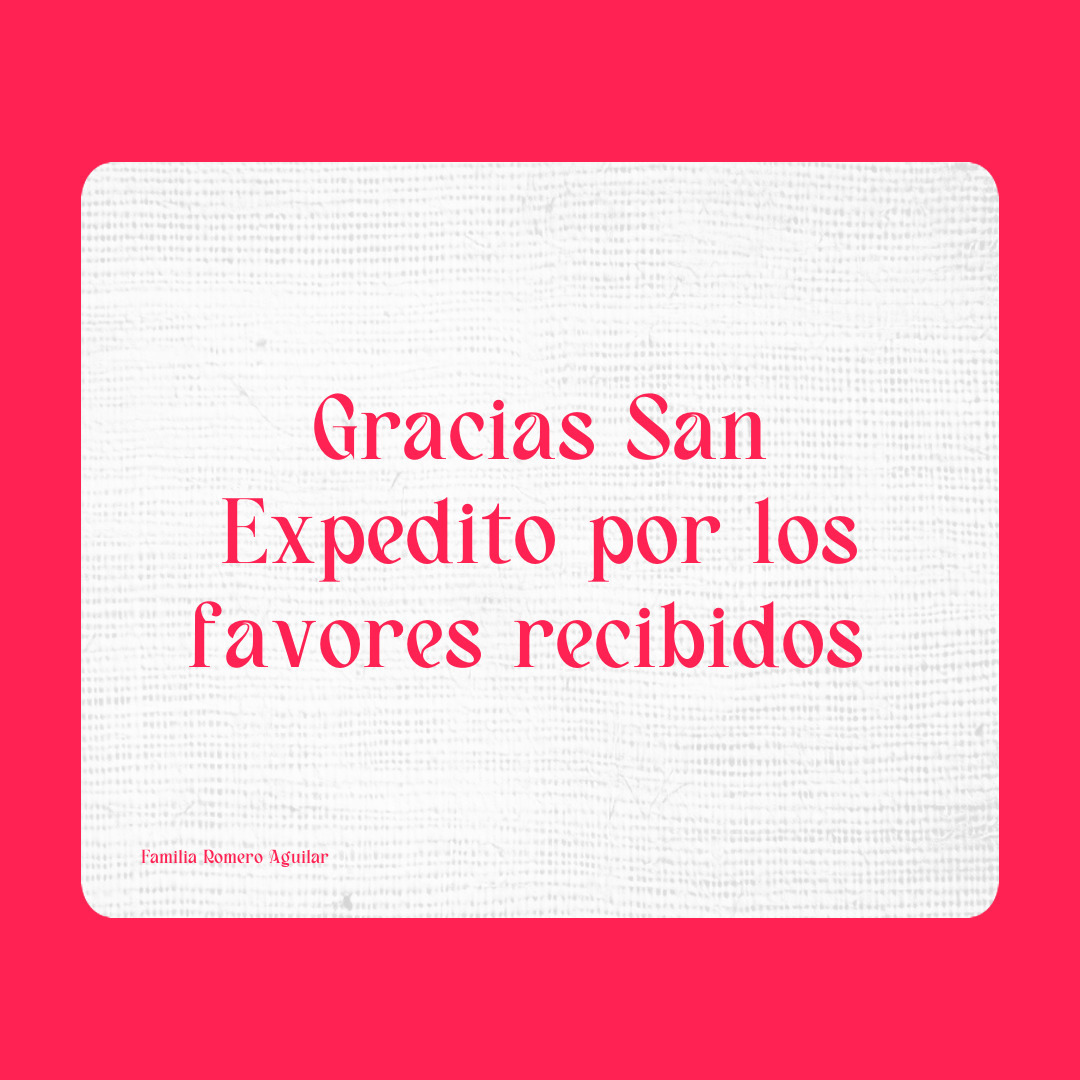 Agradecimiento a San Expedito
