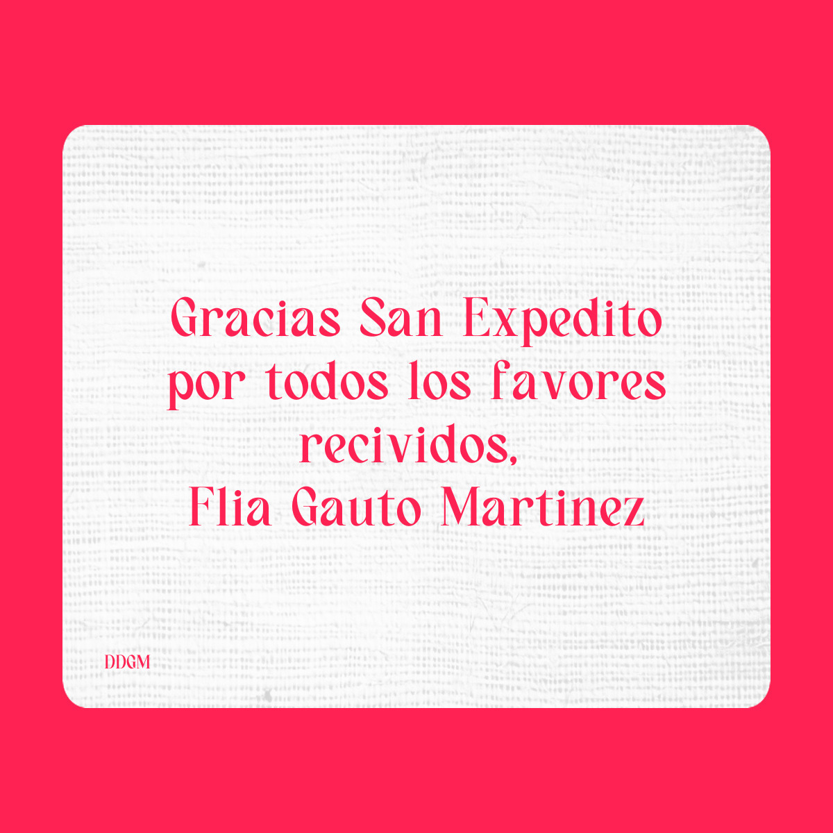 Agradecimiento a San Expedito