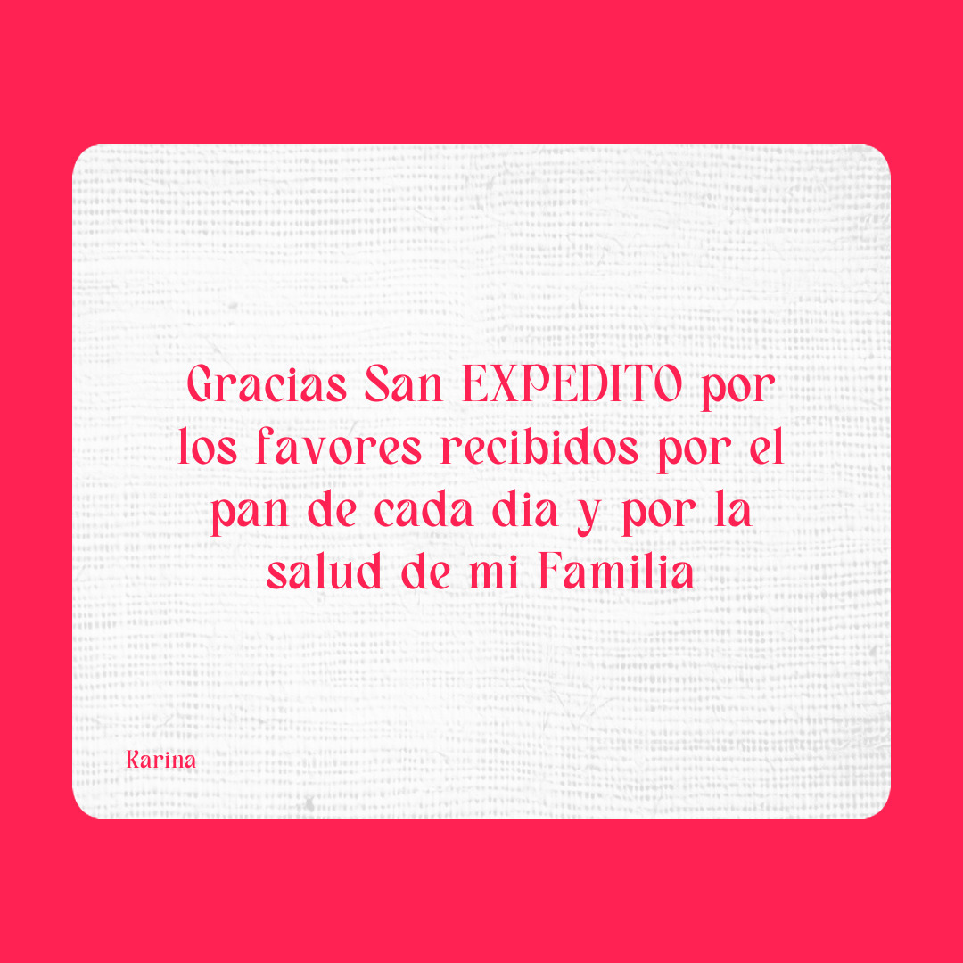 Agradecimiento a San Expedito