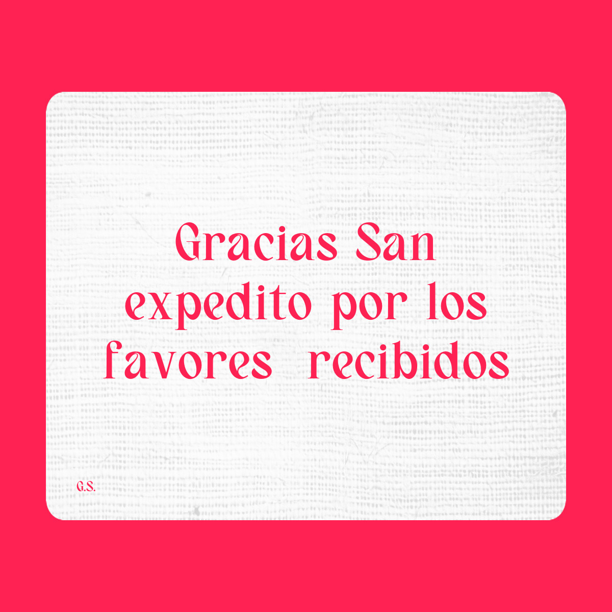 Agradecimiento a San Expedito