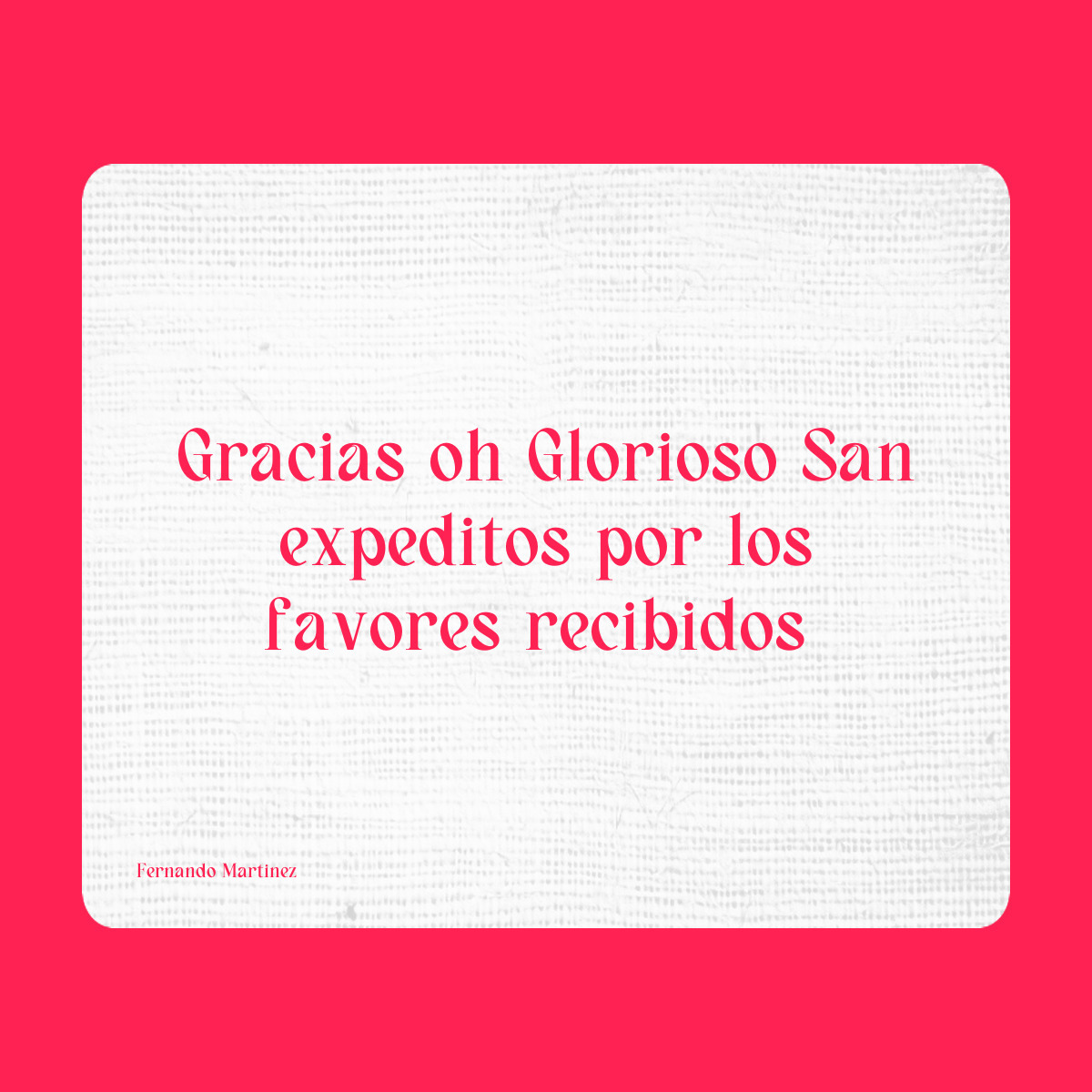 Agradecimiento a San Expedito