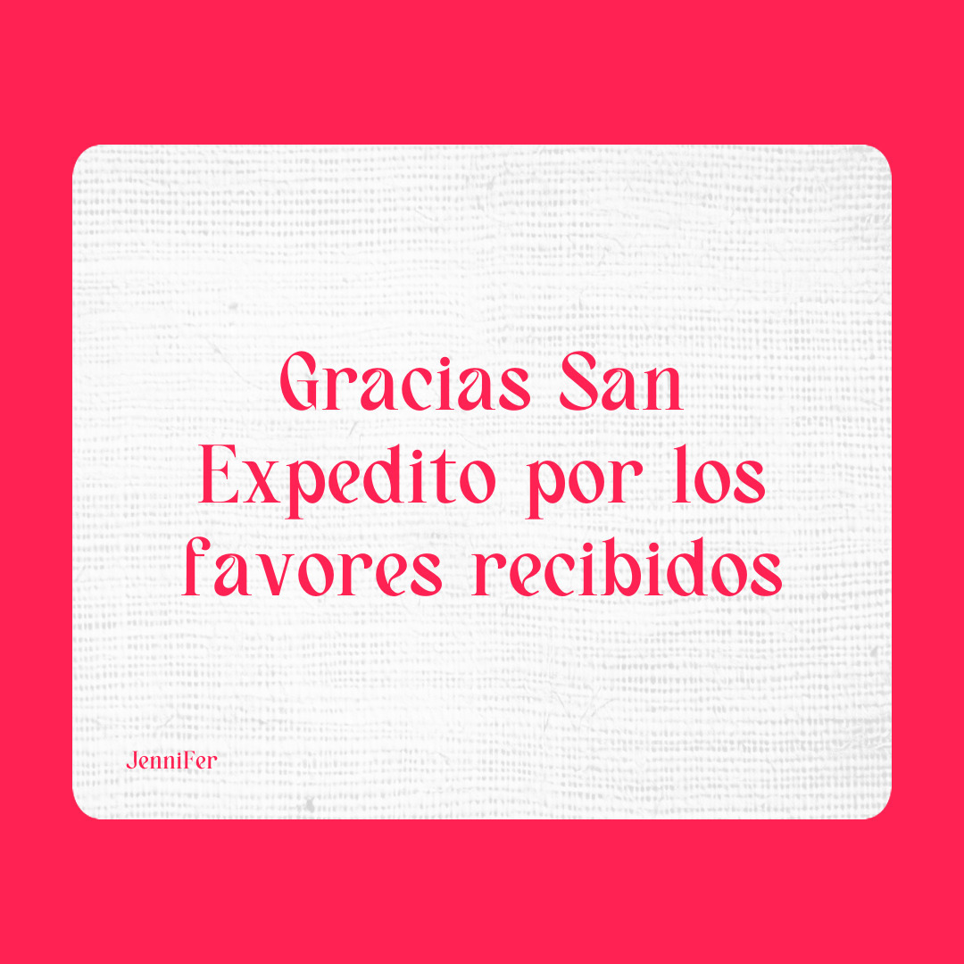 Agradecimiento a San Expedito