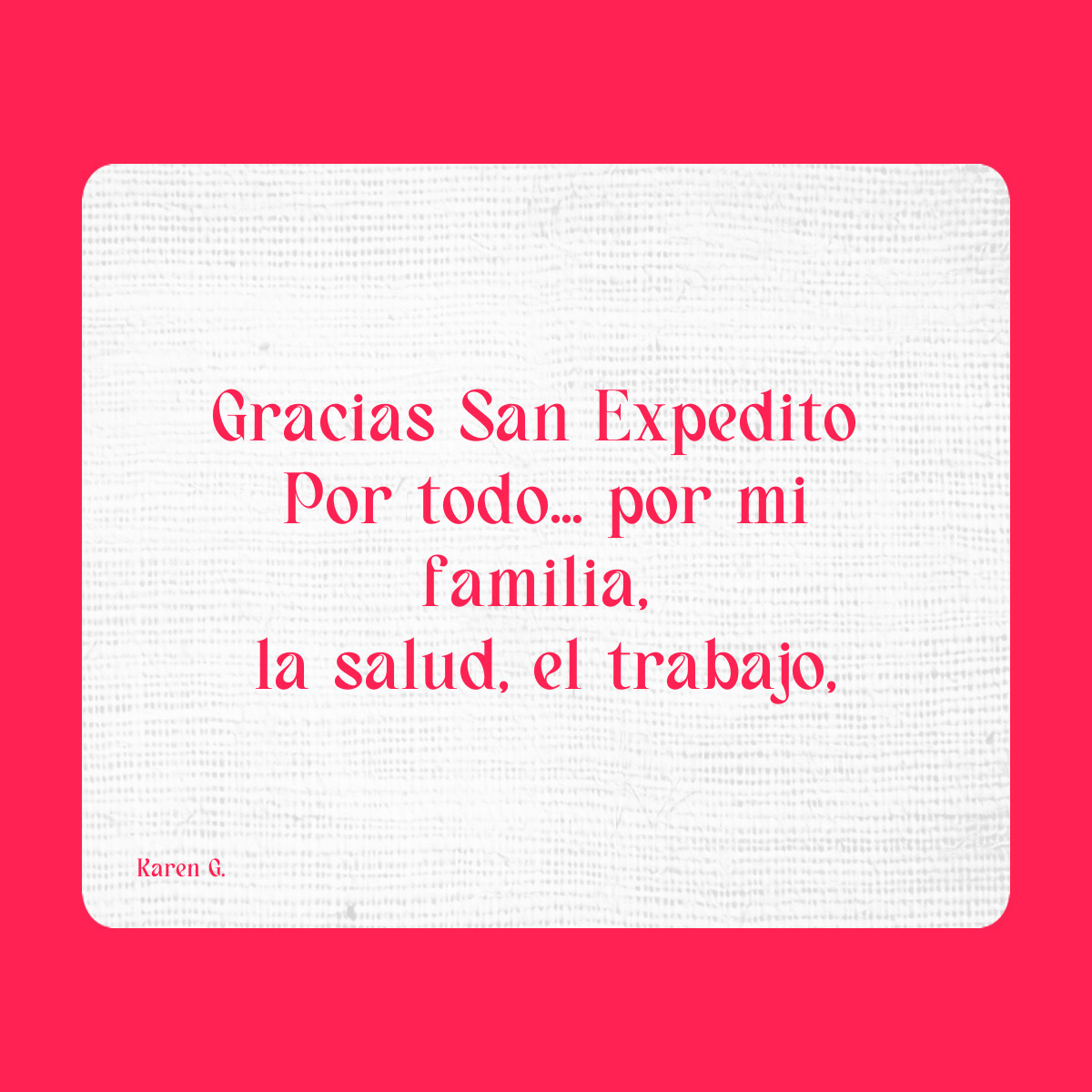 Agradecimiento a San Expedito