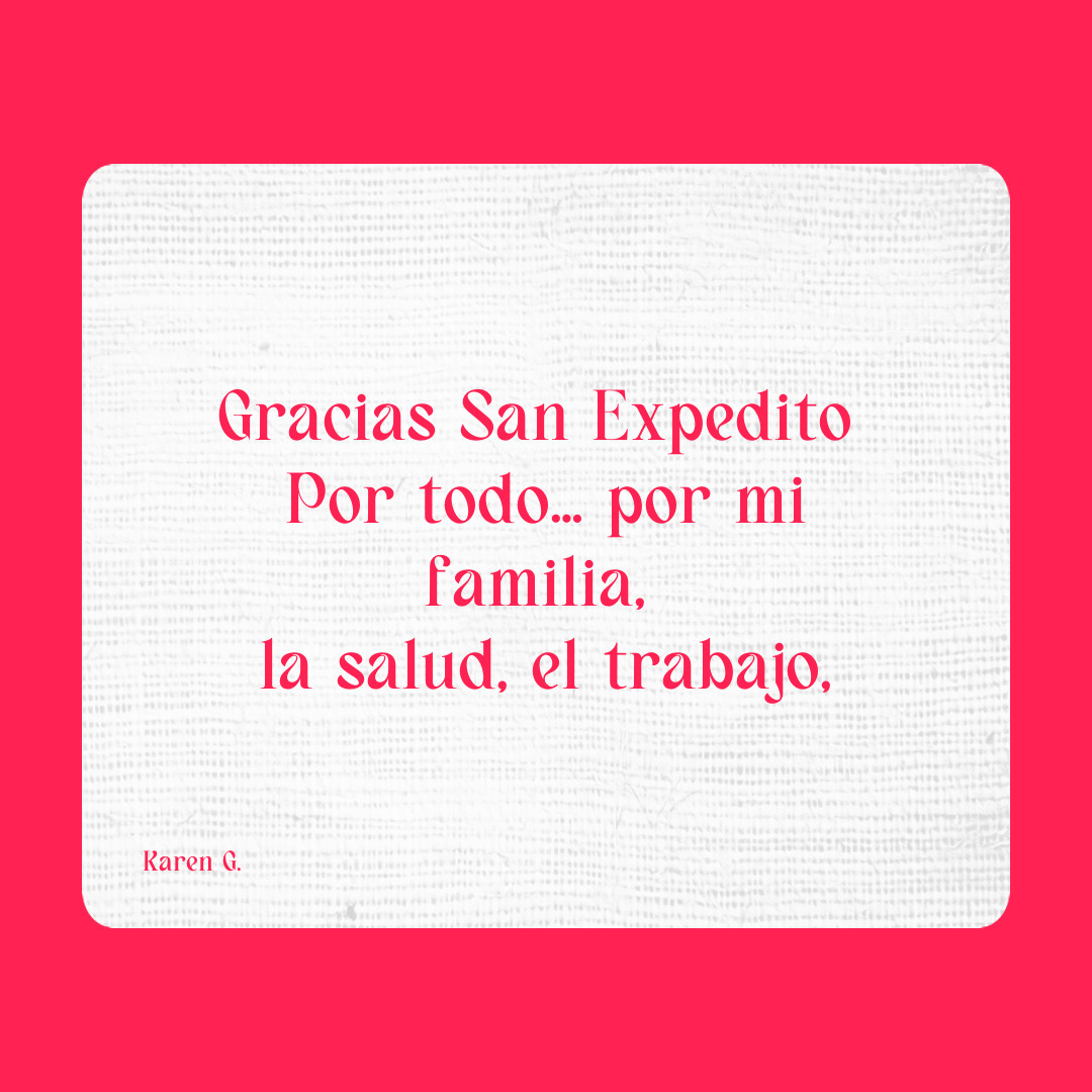 Agradecimiento a San Expedito