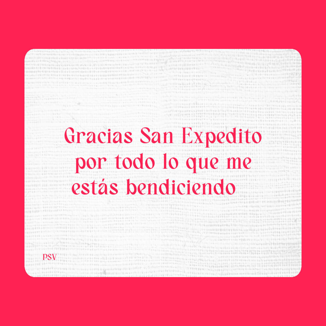Agradecimiento a San Expedito