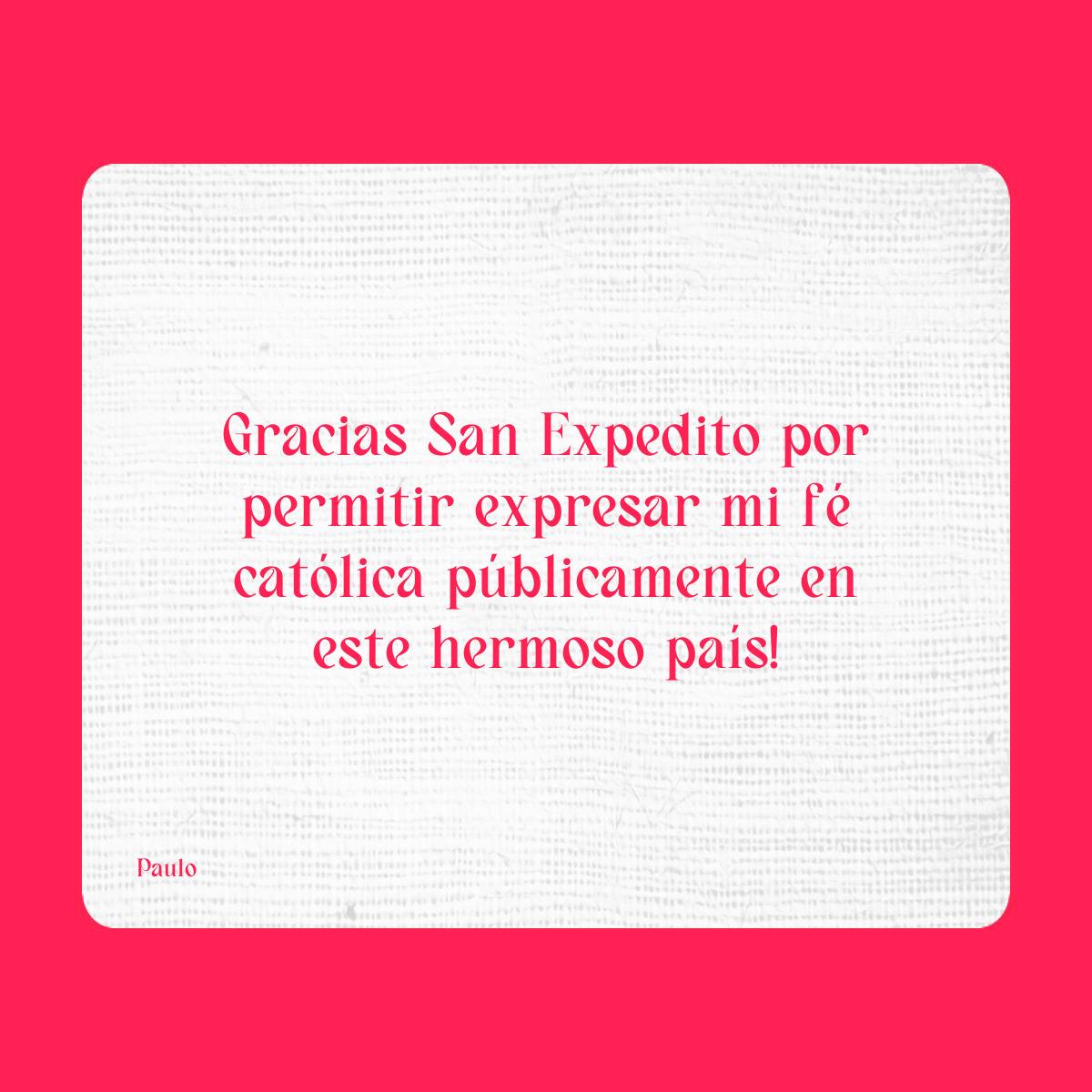 Agradecimiento a San Expedito